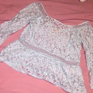 Beautiful aqua blue laced top